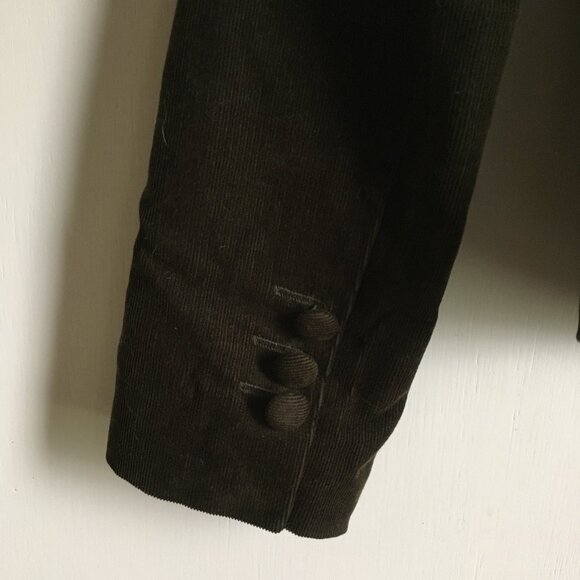 Vintage Y2K Olive Brown Cotton Corduroy Single Button Blazer - Picture 6 of 16